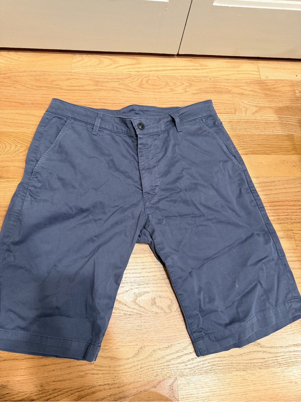 Ag Adriano Goldschmied Navy Flat Front Chino Shorts